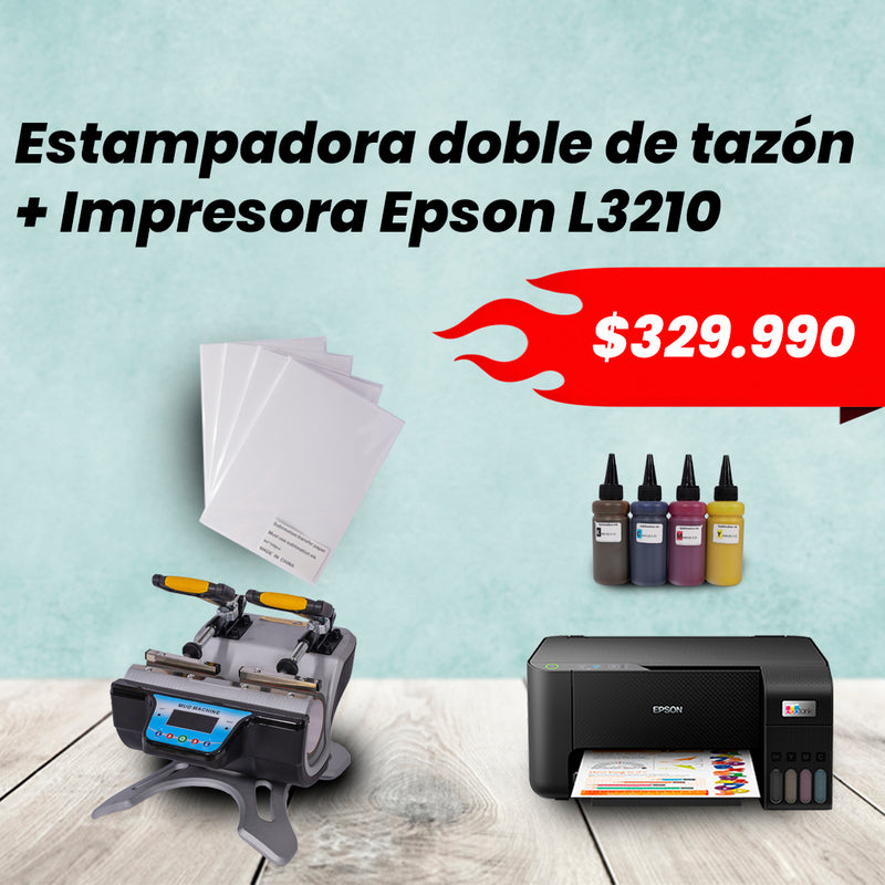 KIT Estampadora doble de tazón + Impresora ENVÍO GRATIS